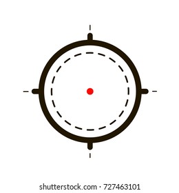 The sight icon. Symbol of the sniper scope isolated on a white background, the cross and the goal vector illustration.