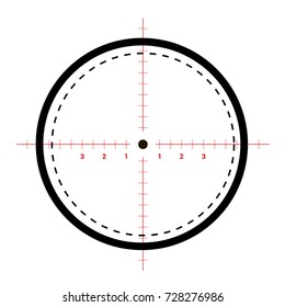 The sight icon. Symbol of the sniper scope isolated on a white background, the cross and the goal vector illustration.