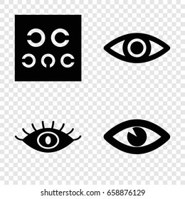 Sight icons set. set of 4 sight filled icons such as eye