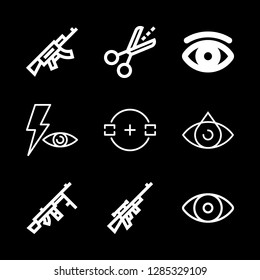 sight icons set with camera target, guide and eye vector set