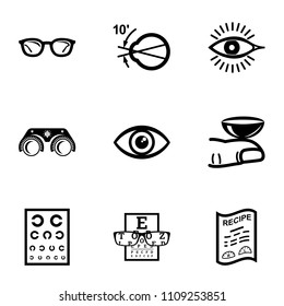 Sight icons set. Simple set of 9 sight vector icons for web isolated on white background