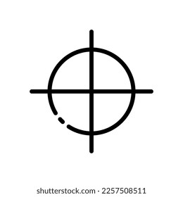 Sight line icon. Target, attention, focus, surveillance, attentiveness, confidentiality, safety, aspiration, landmark. business concept. Vector black line icon on a white background
