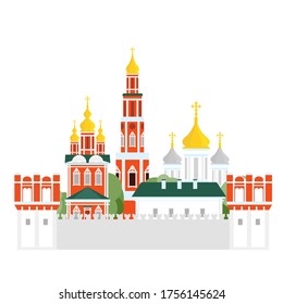 Sight of Moscow vector illustration. Moscow architecture historical famous beautifull object. Element for design concept. Moscow legendar sightseen for foreighn guests. Illustration for design