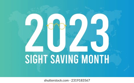 Sight Saving es observado cada año en Agosto. Banner, vacaciones, afiche, tarjeta y diseño de fondo. Vector de conciencia de la salud