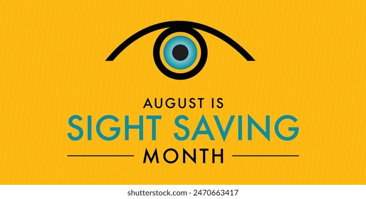 Sight Saving month is observed every year in August.banner, Holiday, poster, card and background design. Health awareness design 