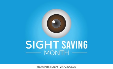 Sight Saving month is observed every year on August.banner design template Vector illustration background design.