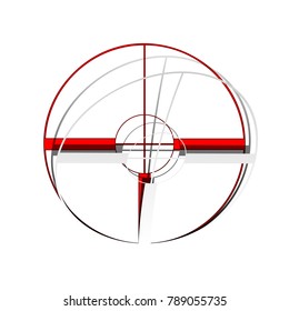 Sight sign illustration. Vector. Detachable paper icon with red body stock. Isolated.
