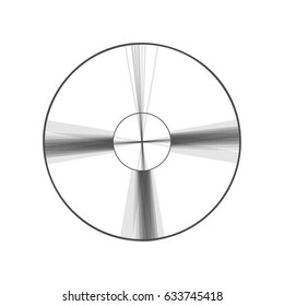 Sight sign illustration. Vector. Gray icon shaked at white background.