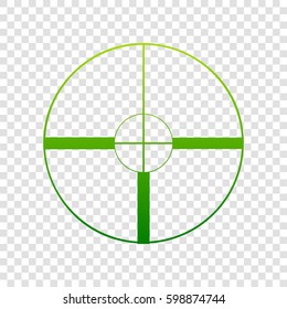 Sight sign illustration. Vector. Green gradient icon on transparent background.