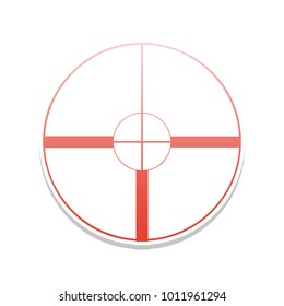Sight sign illustration. Vector. Reddish icon with white and gray shadow on white background. Isolated.