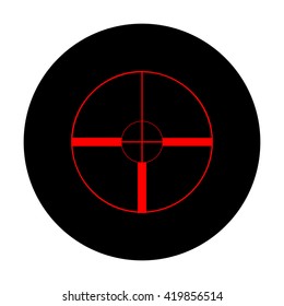 Sight sign. Red vector icon
