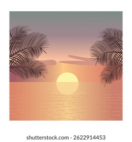 Sight of the sunset in nature