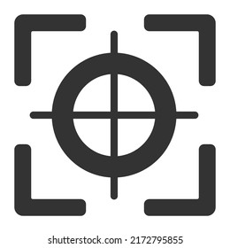 Sight, viewfinder of an optical device, camera - vector sign, web icon, illustration on a white background, glyph style