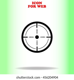 Sight web icon. Black illustration on white background