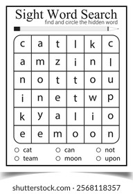 Sight word vector puzzle page for child worksheet