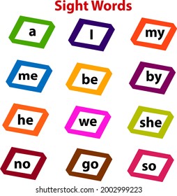 Sight Words Kids Online Education Study Stock Vector (Royalty Free ...