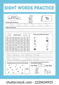 Sight Words Practice Workesheet .