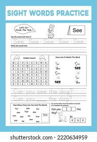 Sight Words Practice Workesheet .
