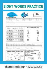 Sight Words Practice Worksheet .