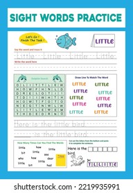 Sight Words Practice Worksheet .
