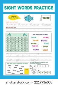 Sight Words Practice Worksheet .