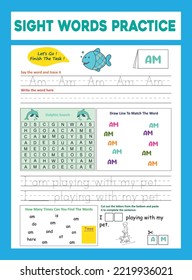 Sight Words Practice Worksheet .