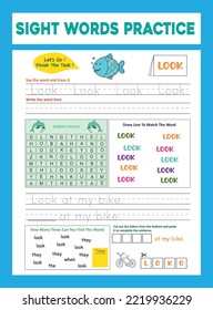 Sight Words Practice Worksheet .