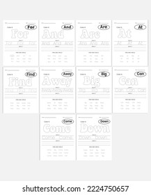 Sight Words Tracing Worksheets. Education Worksheets