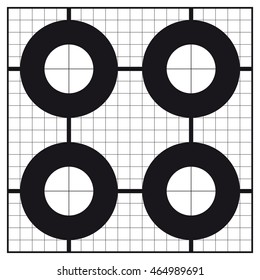 Sight-In circle shaped calibration shooting target.
Professional. Size 54 x 54 cm, ready for print. 1 color (Black).