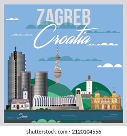 sights of the city of Zagreb - the capital of Croatia