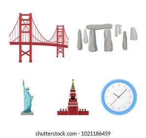 Sights of different countries cartoon icons in set collection for design. Famous building vector symbol stock web illustration.