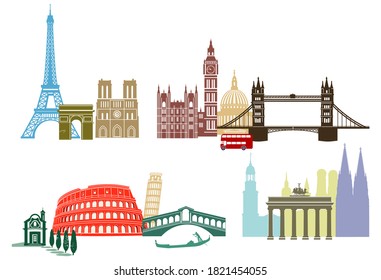 Sights and landmarks in Europe