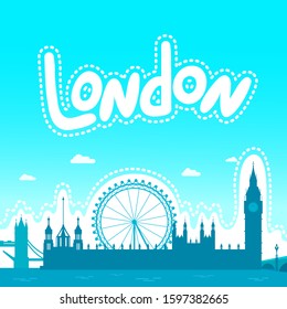 Sights of London. Silhouette of the city. Vector illustration.