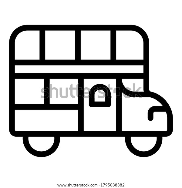 Sightseeing city bus\
icon. Outline sightseeing city bus vector icon for web design\
isolated on white\
background