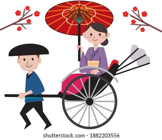 Turismo en Japón con un rickshaw

