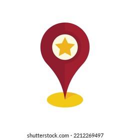Icono de ubicación de turismo. Ilustración plana del icono del vector de localización de la vista aislado en fondo blanco