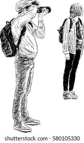 sightseers on a stroll