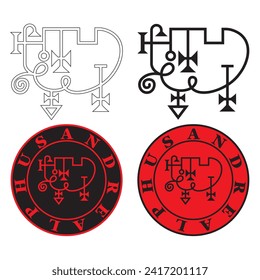 Sigil Of Andrealphus Vector Illustration. Goetia Demon

