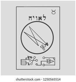 Sigil of Angel . Magical Amules. Sacred geometry. Can be used as tattoo, logos and prints. Translation Lauviah