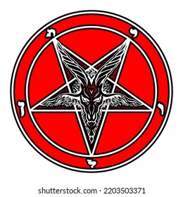 The Sigil of Baphomet. Goat pentagram illustration isolated on white background. Vector EPS 10