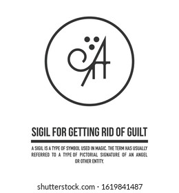 
Sigil for being free of unwanted feeling of guilt in important relationships. A stylized image of a magic symbol. Can be used in graphic design or tattoo as well as logo. Stock vector.