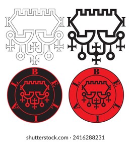 Sigil Of Belial Vector Illustration. Goetia Demon
