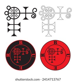 Ilustración De Sigil De Buer Vector. Goetia Demon
