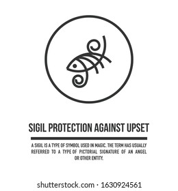 Sigil for causing someone distress whenever they upset me. A stylized image of a magic symbol. Can be used in graphic design or tattoo as well as logo. Stock vector.