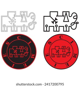 Sigil Of Cimeies Vector Illustration. Goetia Demon
