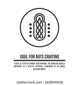 Sigil for creating beautiful arts. A stylized image of a magic symbol. Can be used in graphic design or tattoo as well as logo. Stock vector.