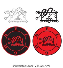 Sigil Of Eligos Vector Illustration. Goetia Demon
