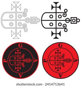 Sigil Of Gaap Vector Illustration. Goetia Demon
