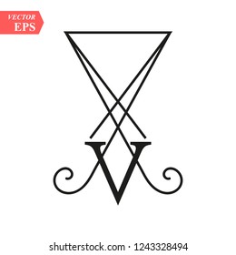 Sigil of Lucifer symbol on white background eps 10