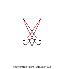 Sigil of Lucifer symbol vector seal of satan red and black ink tattoo idea art